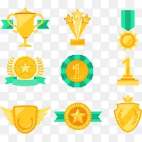 扁平化奖杯和奖牌-空若网 扁平化奖杯和奖牌-空若网