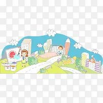 矢量校园卡通素材-空若网 矢量校园卡通素材-空若网