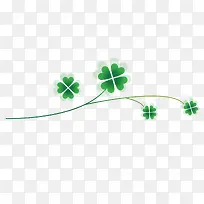 矢量绿色四叶草装饰-空若网 矢量绿色四叶草装饰-空若网
