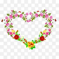 玫瑰花朵边框爱心-空若网 玫瑰花朵边框爱心-空若网