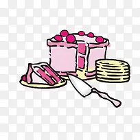 手绘切蛋糕图案-空若网 手绘切蛋糕图案-空若网