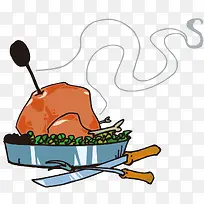 手绘烤鸡图案-空若网 手绘烤鸡图案-空若网