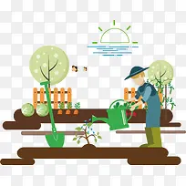 矢量浇水的人-空若网 矢量浇水的人-空若网