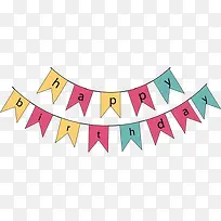手绘彩色生日快乐图标标签-空若网 手绘彩色生日快乐图标标签-空若网