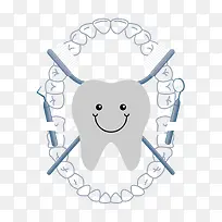 矢量牙齿装饰图案-空若网 矢量牙齿装饰图案-空若网