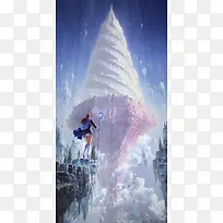 白色巨型冰激凌大屏-空若网 白色巨型冰激凌大屏-空若网