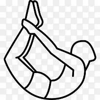 人在地板上弯曲向后图标-空若网 人在地板上弯曲向后图标-空若网