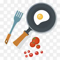 矢量餐具平底锅叉子-空若网 矢量餐具平底锅叉子-空若网