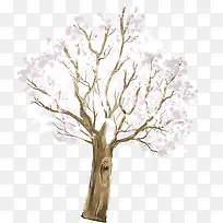 手绘冬季雪花大树-空若网 手绘冬季雪花大树-空若网