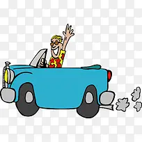 卡通人开时尚车-空若网 卡通人开时尚车-空若网