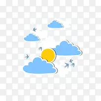 扁平化云朵背景装饰-空若网 扁平化云朵背景装饰-空若网