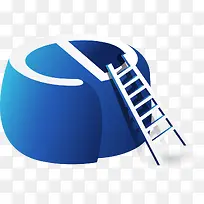 白色木梯与字母E-空若网 白色木梯与字母E-空若网