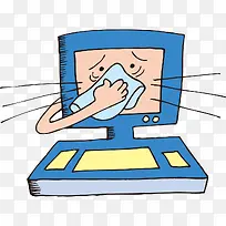 手绘电脑感冒图样-空若网 手绘电脑感冒图样-空若网