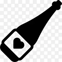 香槟瓶心符号图标-空若网 香槟瓶心符号图标-空若网