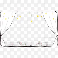 卡通手绘帷幕窗帘-空若网 卡通手绘帷幕窗帘-空若网