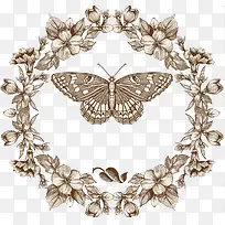 时尚蝴蝶花卉花纹-空若网 时尚蝴蝶花卉花纹-空若网