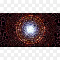 圆形蜂巢橙色蓝色光效高清合成效果-空若网 圆形蜂巢橙色蓝色光效高清合成效果-空若网