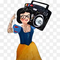 插画摇滚白雪公主-空若网 插画摇滚白雪公主-空若网