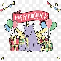 可爱紫色独角兽生日-空若网 可爱紫色独角兽生日-空若网