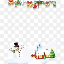 冬季雪人圣诞节海报-空若网 冬季雪人圣诞节海报-空若网