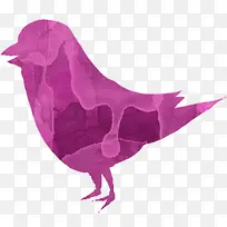 手绘枚红色小鸟插画-空若网 手绘枚红色小鸟插画-空若网