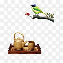 国学元素-茶机花鸟树枝-空若网 国学元素-茶机花鸟树枝-空若网