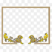 黄色的龙授权书边框矢量素材-空若网 黄色的龙授权书边框矢量素材-空若网