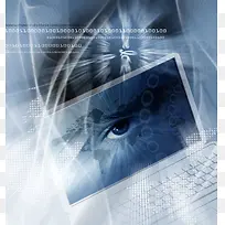 笔记本电脑内的眼睛背景-空若网 笔记本电脑内的眼睛背景-空若网