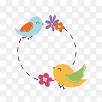 卡通矢量春天小鸟免抠素材-空若网 卡通矢量春天小鸟免抠素材-空若网