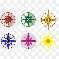 矢量彩色指南针-空若网 矢量彩色指南针-空若网