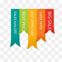 创意特价促销彩带矢量图-空若网 创意特价促销彩带矢量图-空若网