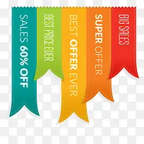 创意特价促销彩带矢量图-空若网 创意特价促销彩带矢量图-空若网