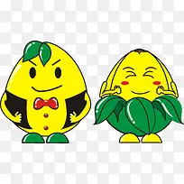 柚子家庭卡通矢量素材-空若网 柚子家庭卡通矢量素材-空若网