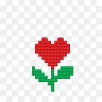 创意爱心积木贺卡矢量素材-空若网 创意爱心积木贺卡矢量素材-空若网