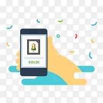 扁平化手拿手机-空若网 扁平化手拿手机-空若网