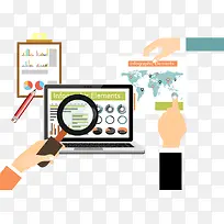 矢量电脑放大镜-空若网 矢量电脑放大镜-空若网