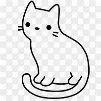 创意手绘蹲着的小猫咪-空若网 创意手绘蹲着的小猫咪-空若网