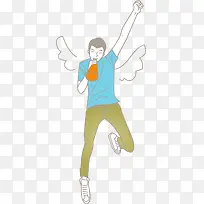 手绘拿喇叭的男士-空若网 手绘拿喇叭的男士-空若网