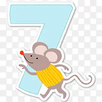 卡通动物装饰数字7-空若网 卡通动物装饰数字7-空若网