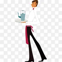 矢量扁平化服务生-空若网 矢量扁平化服务生-空若网