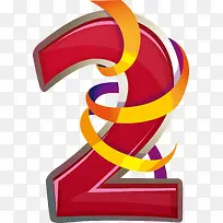 红色绸带数字-空若网 红色绸带数字-空若网