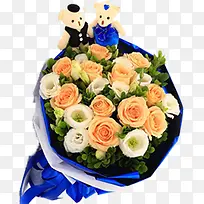 橙色白色玫瑰花束-空若网 橙色白色玫瑰花束-空若网