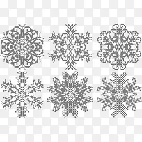 矢量像素雪花图形-空若网 矢量像素雪花图形-空若网