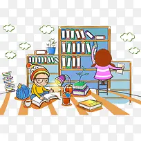 卡通学习儿童插画矢量素材-空若网 卡通学习儿童插画矢量素材-空若网