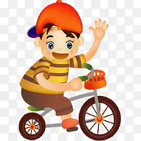 骑单车的小男孩矢量图-空若网 骑单车的小男孩矢量图-空若网