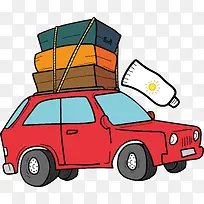 汽车旅行箱旅游出行元素图标矢量-空若网 汽车旅行箱旅游出行元素图标矢量-空若网