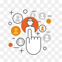 彩色手绘点击手指元素-空若网 彩色手绘点击手指元素-空若网