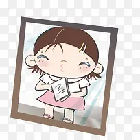 镜子里的女孩矢量卡通插画-空若网 镜子里的女孩矢量卡通插画-空若网