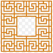 橙色中国风花纹装饰图案-空若网 橙色中国风花纹装饰图案-空若网