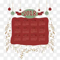 树枝花纹2018日历-空若网 树枝花纹2018日历-空若网